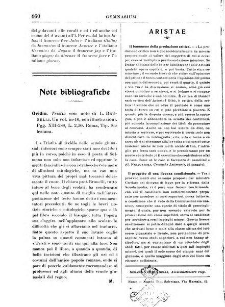 Gymnasium periodico letterario-didattico per le scuole secondarie