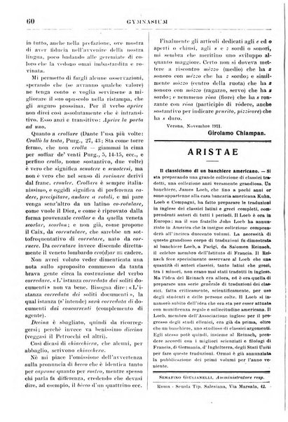 Gymnasium periodico letterario-didattico per le scuole secondarie