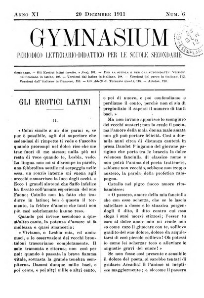 Gymnasium periodico letterario-didattico per le scuole secondarie