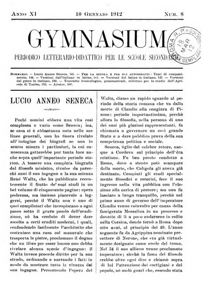 Gymnasium periodico letterario-didattico per le scuole secondarie