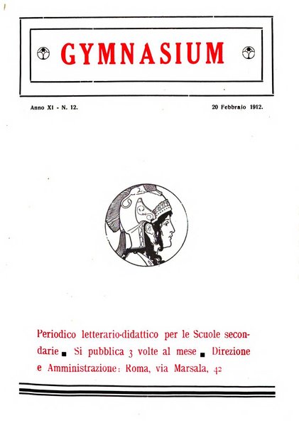 Gymnasium periodico letterario-didattico per le scuole secondarie