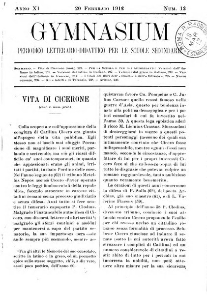 Gymnasium periodico letterario-didattico per le scuole secondarie