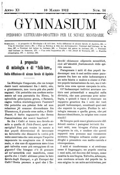 Gymnasium periodico letterario-didattico per le scuole secondarie