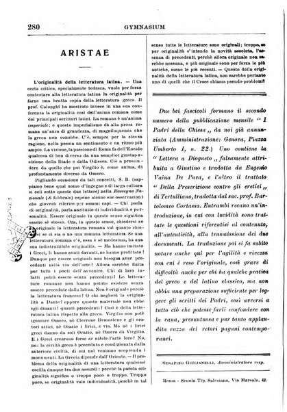 Gymnasium periodico letterario-didattico per le scuole secondarie