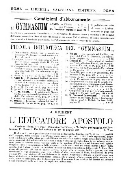 Gymnasium periodico letterario-didattico per le scuole secondarie