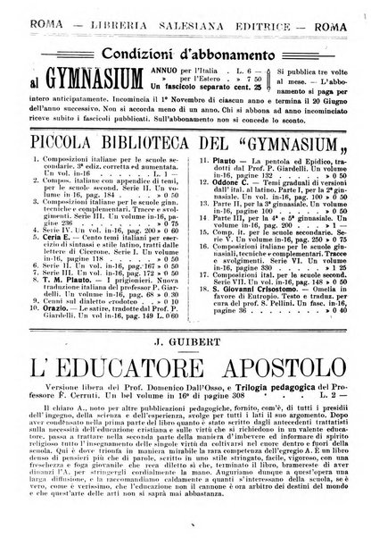 Gymnasium periodico letterario-didattico per le scuole secondarie