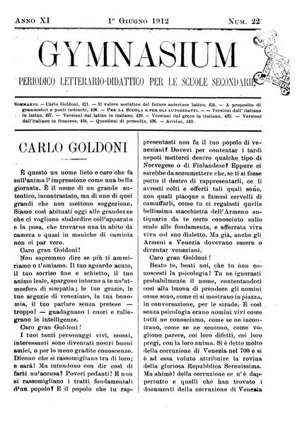 Gymnasium periodico letterario-didattico per le scuole secondarie