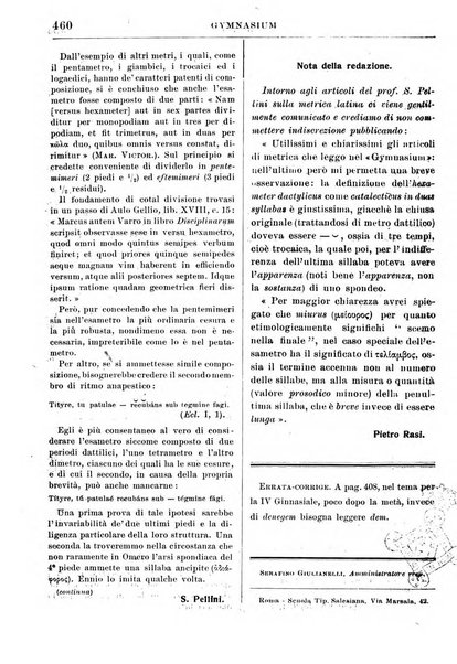 Gymnasium periodico letterario-didattico per le scuole secondarie