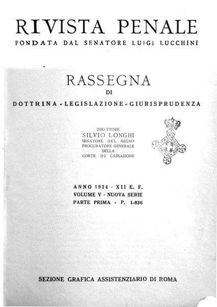 Rivista penale rassegna di dottrina, legislazione, giurisprudenza