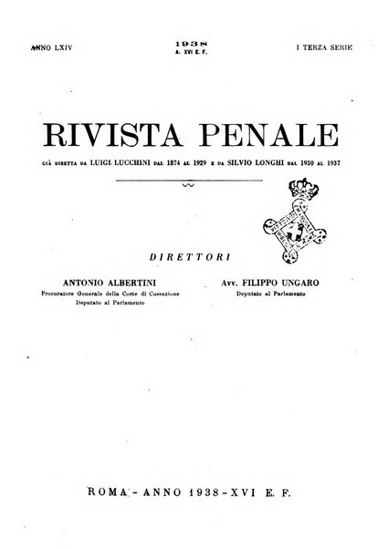 Rivista penale rassegna di dottrina, legislazione, giurisprudenza