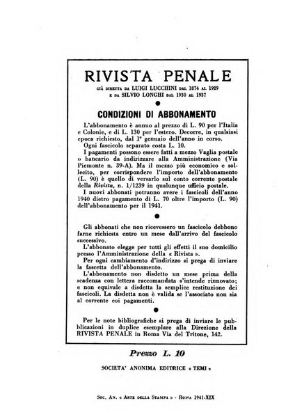 Rivista penale rassegna di dottrina, legislazione, giurisprudenza