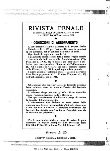 Rivista penale rassegna di dottrina, legislazione, giurisprudenza