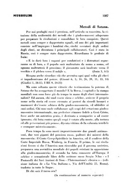 Tempo di Mussolini sintesi mensile di storia, studi politici, azione fascista: organo ufficiale del Centro milanese per lo studio del problema e braico