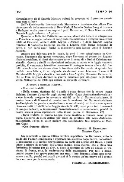 Tempo di Mussolini sintesi mensile di storia, studi politici, azione fascista: organo ufficiale del Centro milanese per lo studio del problema e braico