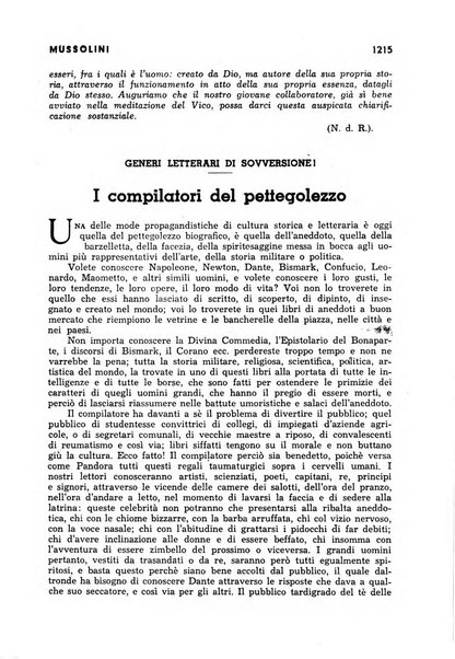 Tempo di Mussolini sintesi mensile di storia, studi politici, azione fascista: organo ufficiale del Centro milanese per lo studio del problema e braico