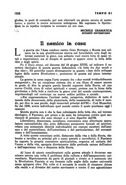 Tempo di Mussolini sintesi mensile di storia, studi politici, azione fascista: organo ufficiale del Centro milanese per lo studio del problema e braico