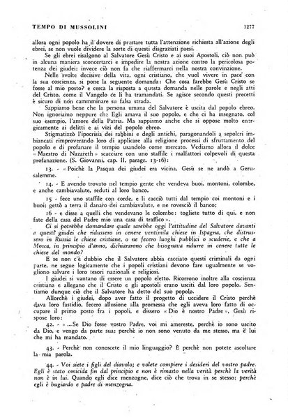 Tempo di Mussolini sintesi mensile di storia, studi politici, azione fascista: organo ufficiale del Centro milanese per lo studio del problema e braico