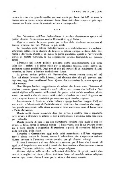 Tempo di Mussolini sintesi mensile di storia, studi politici, azione fascista: organo ufficiale del Centro milanese per lo studio del problema e braico