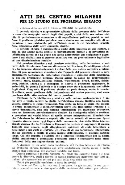 Tempo di Mussolini sintesi mensile di storia, studi politici, azione fascista: organo ufficiale del Centro milanese per lo studio del problema e braico