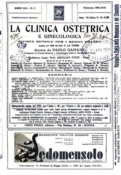 La clinica ostetrica e ginecologica rivista mensile per i medici pratici