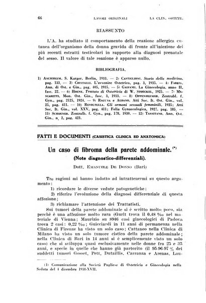 La clinica ostetrica e ginecologica rivista mensile per i medici pratici