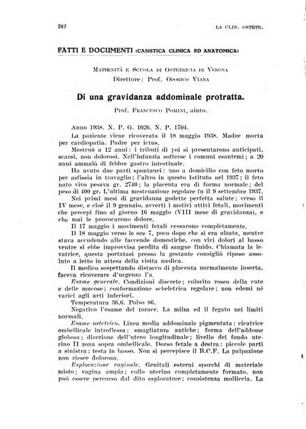 La clinica ostetrica e ginecologica rivista mensile per i medici pratici