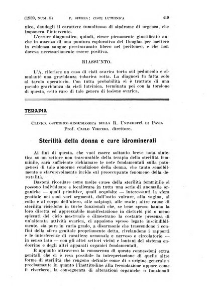 La clinica ostetrica e ginecologica rivista mensile per i medici pratici