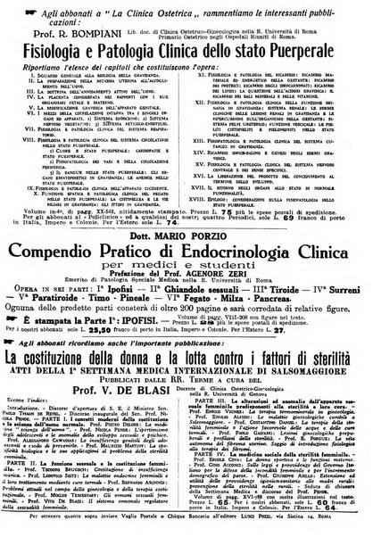 La clinica ostetrica e ginecologica rivista mensile per i medici pratici