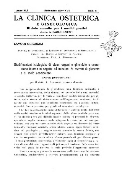 La clinica ostetrica e ginecologica rivista mensile per i medici pratici