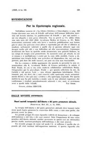 La clinica ostetrica e ginecologica rivista mensile per i medici pratici