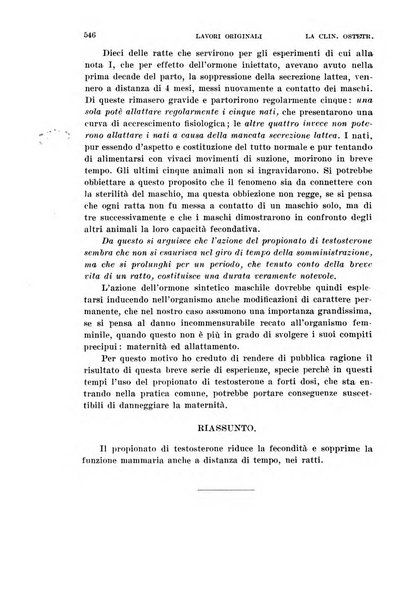 La clinica ostetrica e ginecologica rivista mensile per i medici pratici