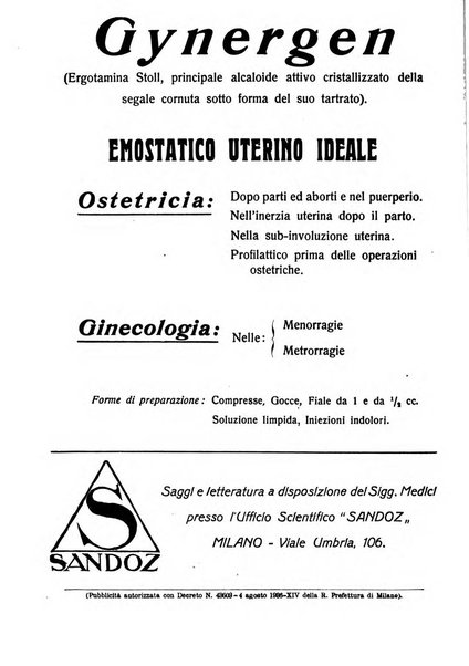 La clinica ostetrica e ginecologica rivista mensile per i medici pratici