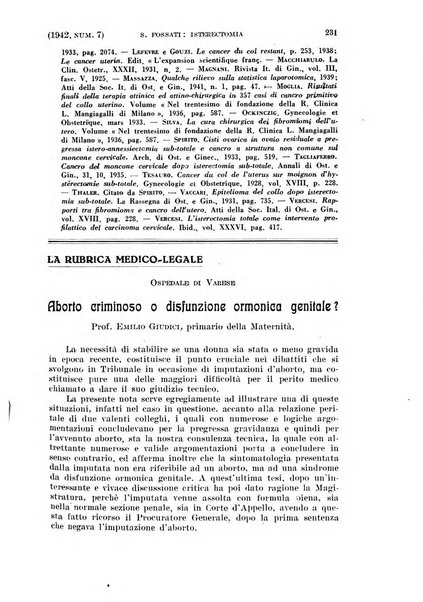 La clinica ostetrica e ginecologica rivista mensile per i medici pratici