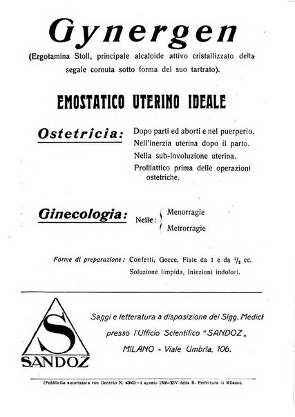 La clinica ostetrica e ginecologica rivista mensile per i medici pratici