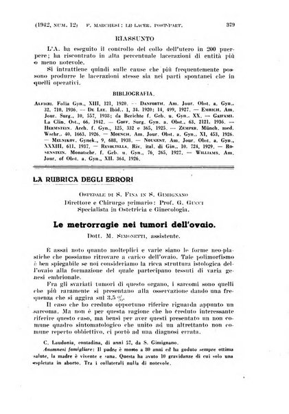 La clinica ostetrica e ginecologica rivista mensile per i medici pratici