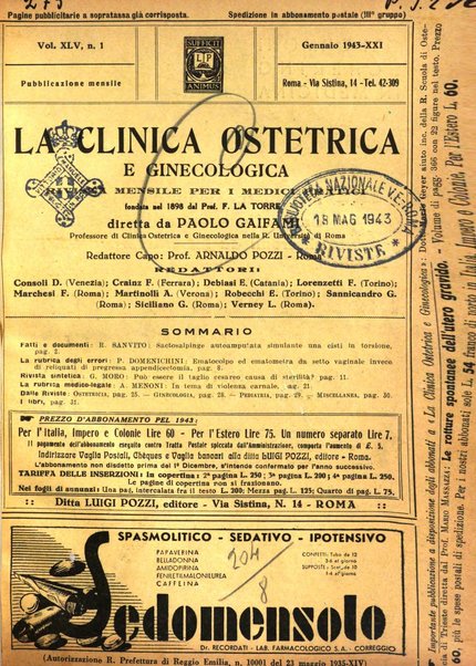 La clinica ostetrica e ginecologica rivista mensile per i medici pratici