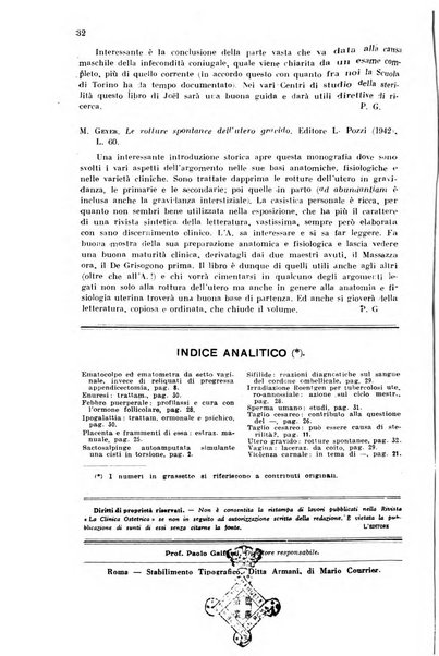 La clinica ostetrica e ginecologica rivista mensile per i medici pratici