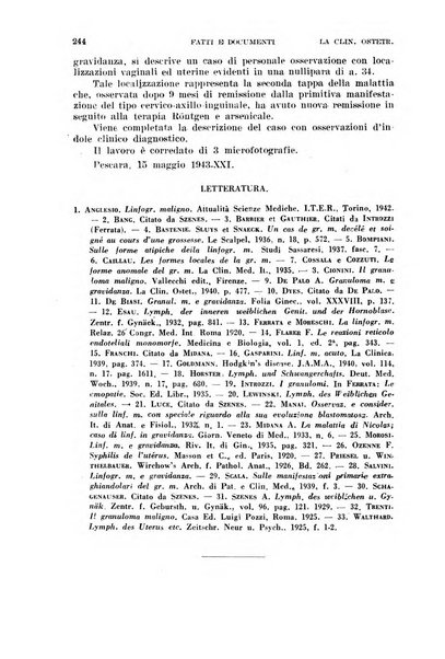 La clinica ostetrica e ginecologica rivista mensile per i medici pratici