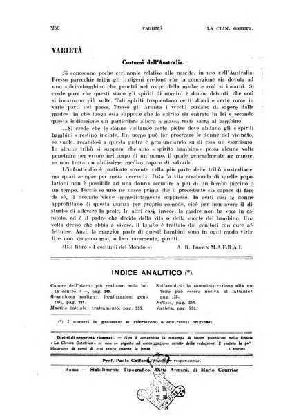 La clinica ostetrica e ginecologica rivista mensile per i medici pratici