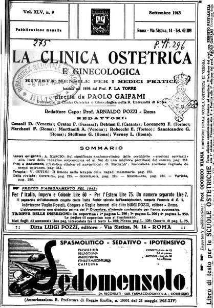 La clinica ostetrica e ginecologica rivista mensile per i medici pratici