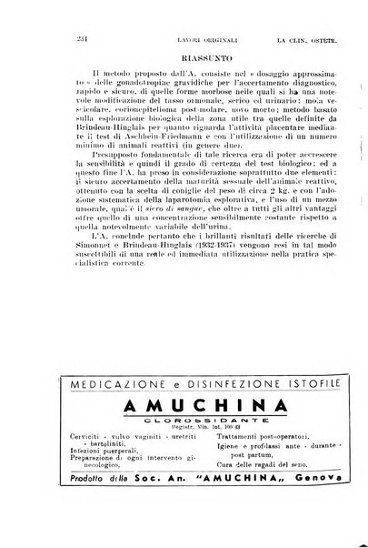 La clinica ostetrica e ginecologica rivista mensile per i medici pratici