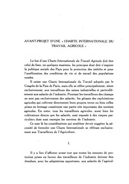 Le travail agricole revue internationale = international review = internationale zeitscrft [sic] = revista internacional