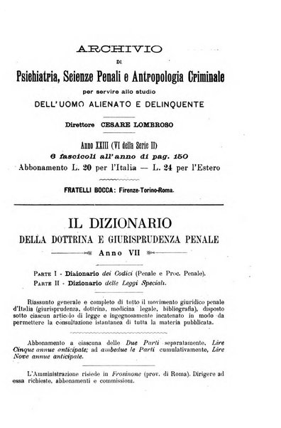 La scuola positiva nella dottrina e nella giurisprudenza penale