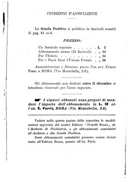 La scuola positiva nella dottrina e nella giurisprudenza penale