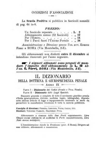 La scuola positiva nella dottrina e nella giurisprudenza penale