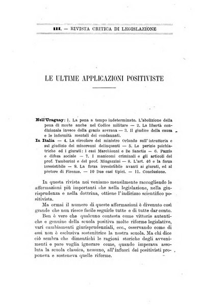 La scuola positiva nella dottrina e nella giurisprudenza penale