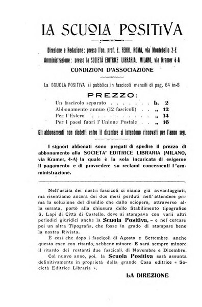 La scuola positiva nella dottrina e nella giurisprudenza penale