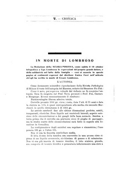 La scuola positiva nella dottrina e nella giurisprudenza penale