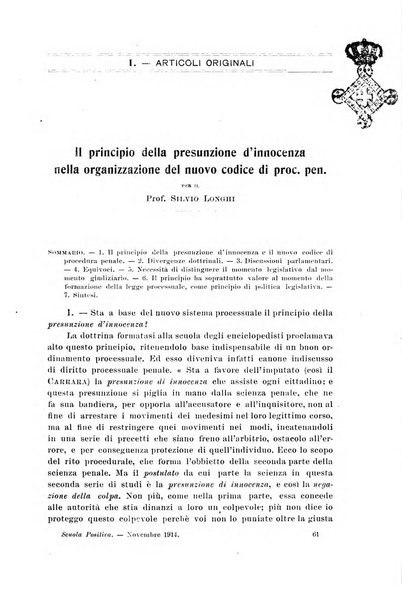 La scuola positiva nella dottrina e nella giurisprudenza penale