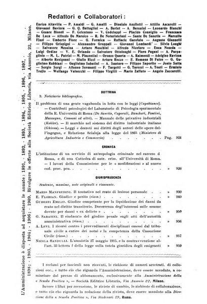 La scuola positiva nella dottrina e nella giurisprudenza penale